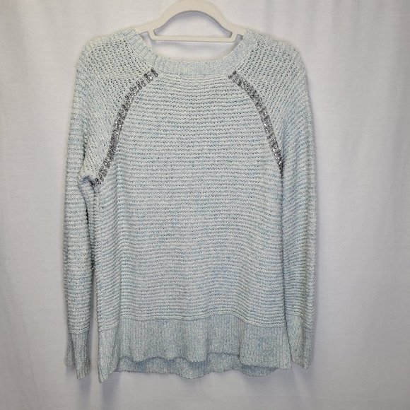 Anthropologie Sleeping On Snow Women's Small Sweater Blue Jewels Knit - Picture 2 of 8